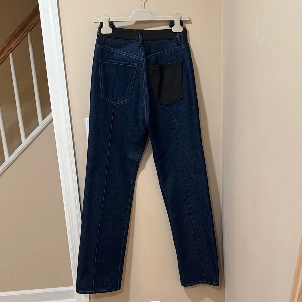 Goldsign Dark Indigo and Black Straight Jeans Size 27